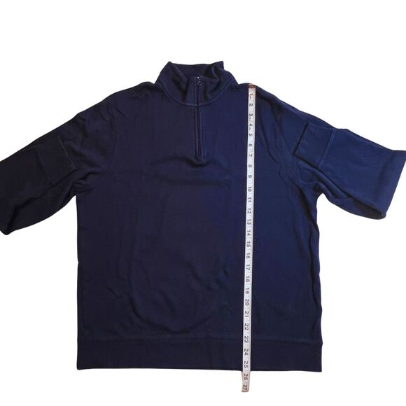 Vineyard Vines Sweater Womens Medium Navy Blue Quarter Zip Cotton Fall Pullover - Picture 3 of 12
